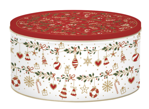 Fémdoboz 3 db-os szett kerek,20×8,5/17×8/13,5×6,5cm, Fancy Christmas, Coffee Mania