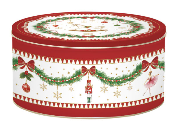 Fémdoboz 3 db-os szett kerek,19,5×8/16,5×7,5/13,5×6,5cm, Magie de Noel