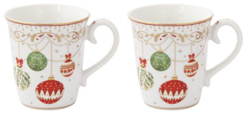 Porcelán bögreszett 275ml, 2db-os dobozban, Christmas Eve