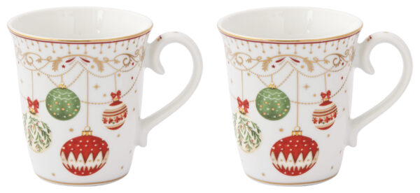 Porcelán bögreszett 275ml, 2db-os dobozban, Christmas Eve