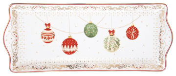 Porcelántálca 35x15cm, dobozban, Christmas Eve