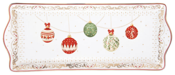 Porcelántálca 35x15cm, dobozban, Christmas Eve