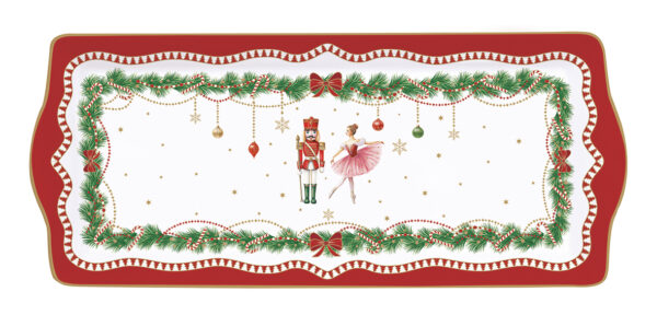 Porcelántálca 35x15cm dobozban, Magie de Noel