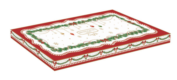 Porcelántálca 35x15cm dobozban, Magie de Noel