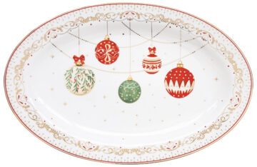 Porcelán ováltálca 35x23,5cm, dobozban, Christmas Eve