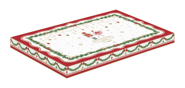 Porcelán ováltálca 35×23,5cm, dobozban, Magie de Noel