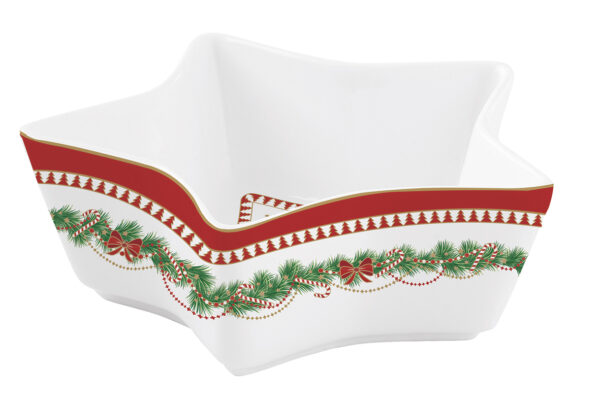Porcelán csillagtál 15x5cm, dobozban, Magie de Noel