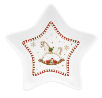 Porcelán csillagtál 15x5cm, dobozban, Magie de Noel