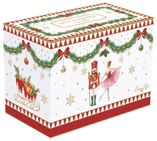 Porcelán só-borsszóró szett, 7cm, dobozban, Magie de Noel