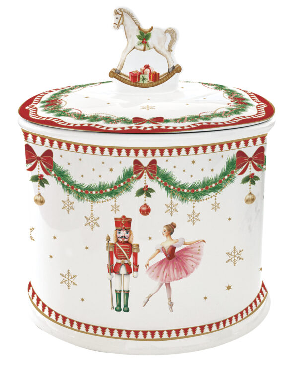 Porcelán keksztároló 14×16,5cm, dobozban, Magie de Noel