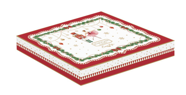 Porcelán csillagtálca 22,5cm, dobozban, Magie de Noel