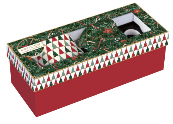 Porcelán bögreszett 2db-os, 300ml, dobozban, Atmosphere, Fancy Christmas