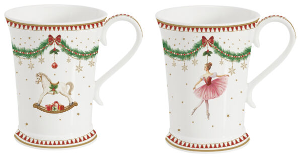Porcelán bögreszett 2db-os, 300ml, dobozban, Magie de Noel