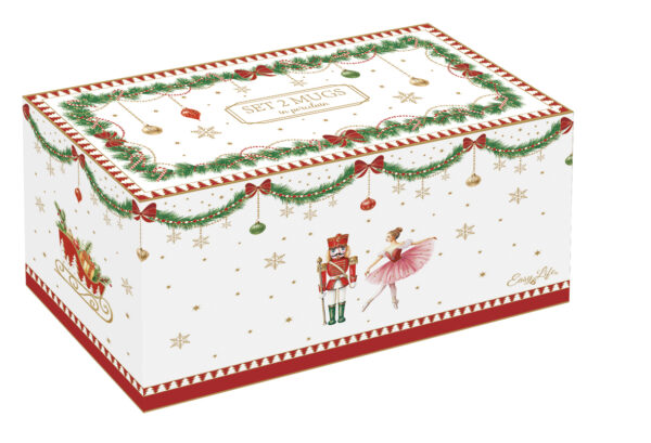 Porcelán bögreszett 2db-os, 300ml, dobozban, Magie de Noel