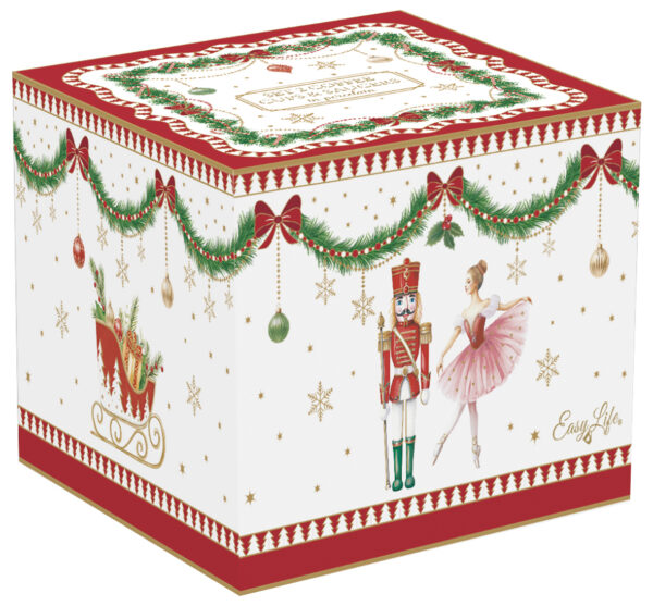 Porcelán eszpresszócsésze+alj 2 személyes, 80ml, dobozban, Magie de Noel