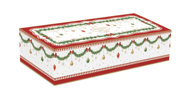 Porcelán csillagtálka szett 3 db-os, bambusztálcán, 34x12cm, Magie de Noel