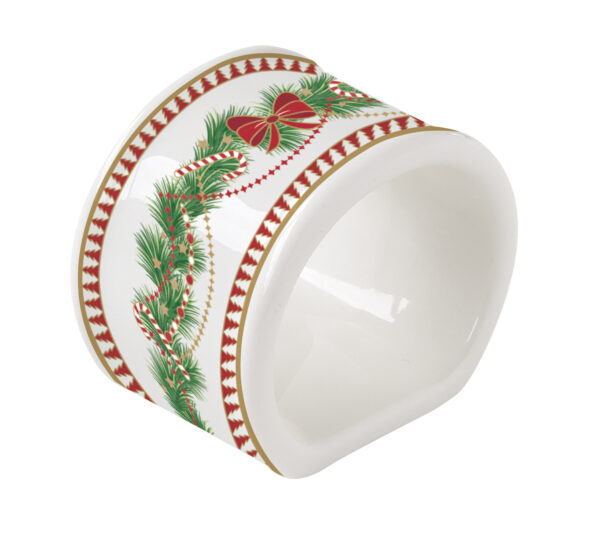 Porcelán szalvétagyűrű 4 db-os szett, 4,5cm, dobozban, Magie de Noel