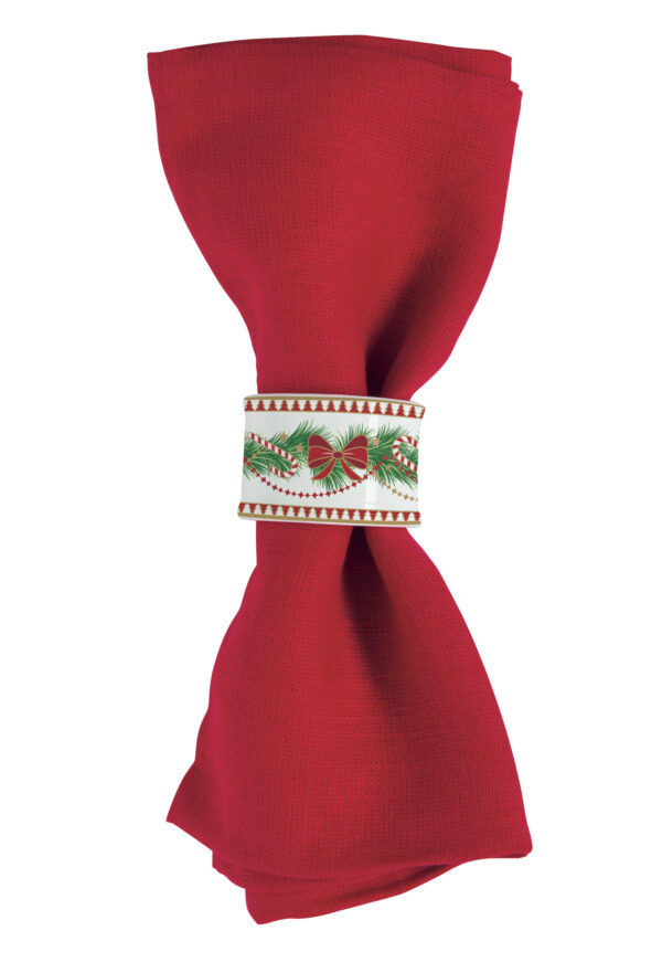 Porcelán szalvétagyűrű 4 db-os szett, 4,5cm, dobozban, Magie de Noel