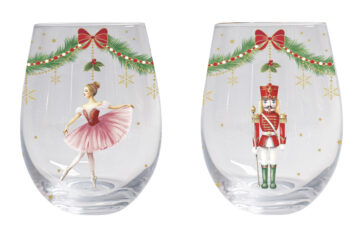 Üvegpohár 500ml, 2db-os szett, dobozban, Magie de Noel