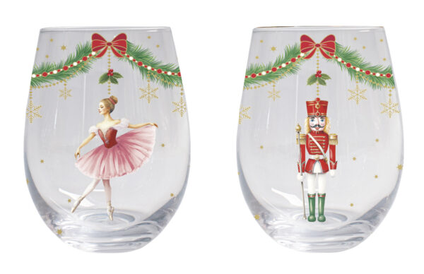 Üvegpohár 500ml, 2db-os szett, dobozban, Magie de Noel