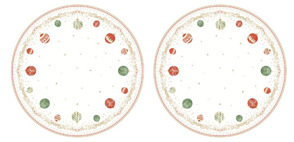 Műanyag tányéralátét kerek, 2db-os szett, 34,5cm, Christmas Eve