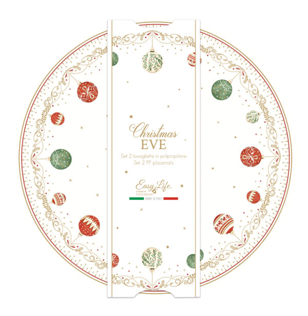 Műanyag tányéralátét kerek, 2db-os szett, 34,5cm, Christmas Eve