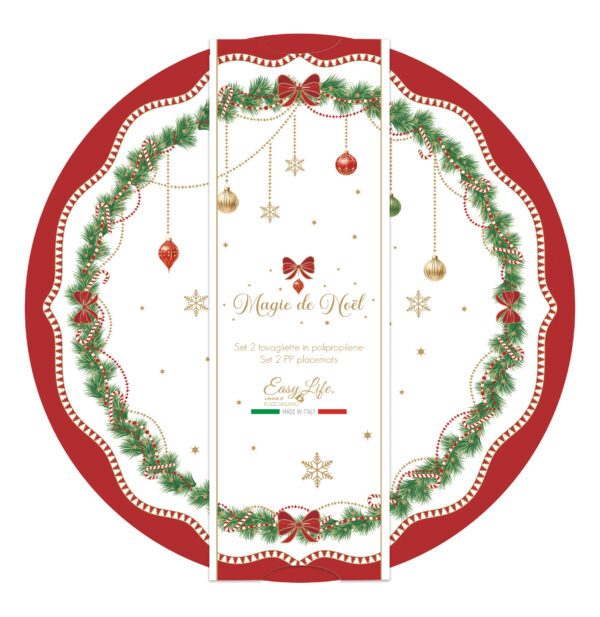 Műanyag tányéralátét kerek, 2db-os szett, 34,5cm, Magie de Noel