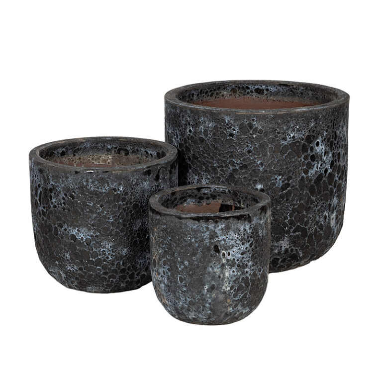 Ashford Classic kerámia növénytartó szett savmaratott szürke 29x28-51x46cm S3