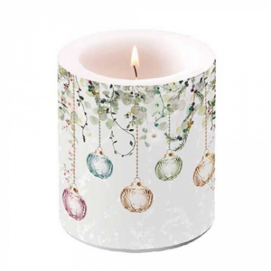 Átvilágítós gyertya Floral Christmas grey