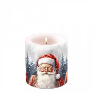 Átvilágítós gyertya Happy Santa