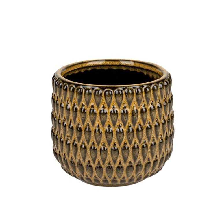 Gemma kerámia kaspó aranybarna 13x13cm