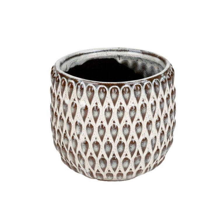 Gemma kerámia kaspó krém-barna 11x10