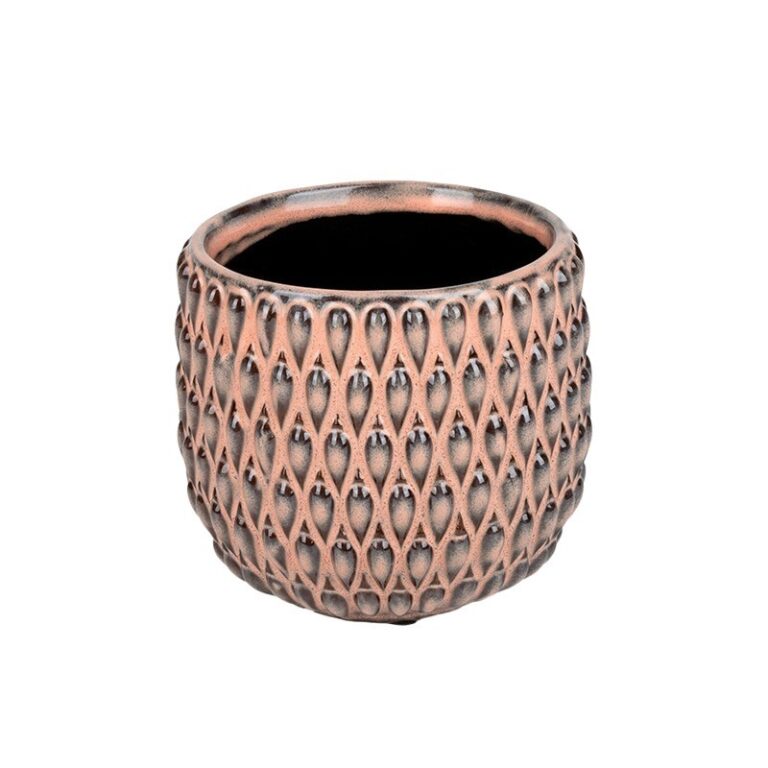 Gemma kerámia kaspó rózsaszín-barna 13x13cm