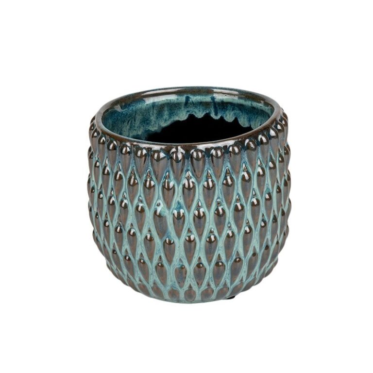 Gemma kerámia kaspó türkiz-barna 15