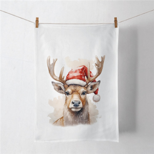Konyharuha Deer with Santa hat white