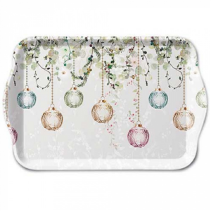 Műanyag kistálca Floral Christmas grey