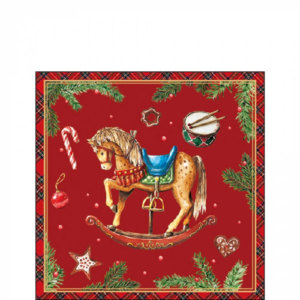 Papírszalvéta Classic rocking horse red