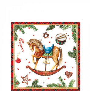 Papírszalvéta Classic rocking horse white