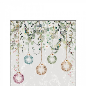 Papírszalvéta Floral Christmas grey