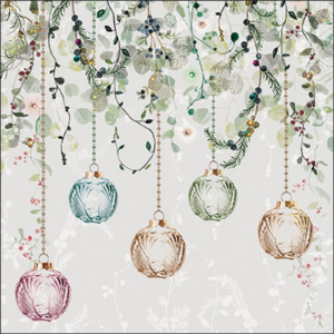 Papírszalvéta Floral Christmas grey