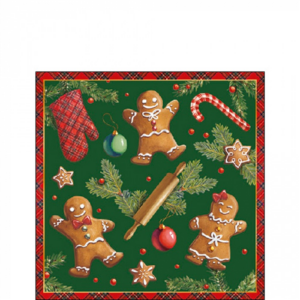Papírszalvéta Gingerbread cookies green