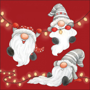 Papírszalvéta Gnomes on the light chain red