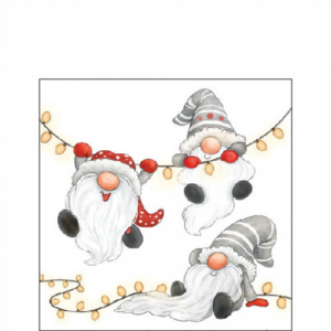 Papírszalvéta Gnomes on the light chain white