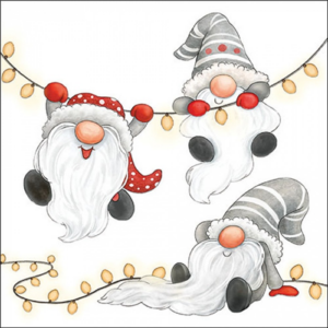 Papírszalvéta Gnomes on the light chain white