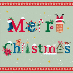 Papírszalvéta Merry message sage
