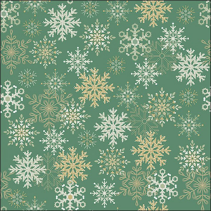 Papírszalvéta Snowflakes all over green