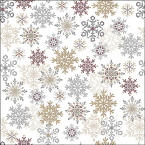 Papírszalvéta Snowflakes all over white
