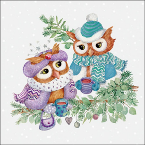Papírszalvéta Winter owls