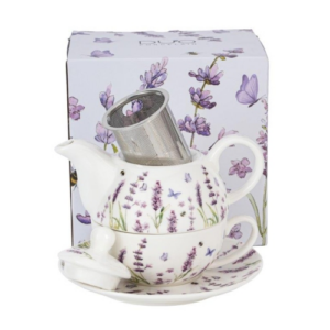 Porcelán egyszemélyes teáskészlet Classic Lavender