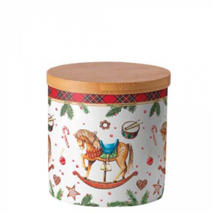 Porcelán konyhai tároló Classic rocking horse white